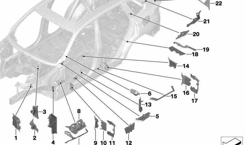 Embellecedor exterior derecho pilar D OEM 41007412118 para BMW X5 G05, G05N, F95, F95N y BMW iX3 G18, G18N. Repuesto original BMW.