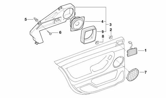 Altavoz trasero derecho OEM 65138352434 para BMW E38 725tds, 728i. Sistema Top-HiFi. Compatible con versiones con cambio manual y automático. Original BMW.