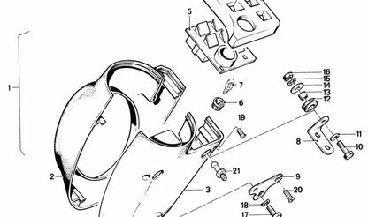 Soporte superior izquierdo OEM 62211244133 para BMW E24, E28, E30. Original BMW.