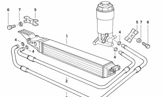 Tubería de Enfriamiento de Aceite de Entrada para BMW Serie 5 E34 (OEM 17222244893). Original BMW