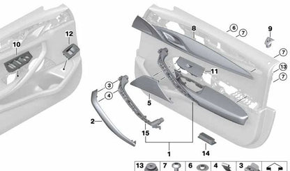 SUPPLABRANCE FRITTURA DESTRA OEM 51417489248 per BMW G30, G31. BMW originale.