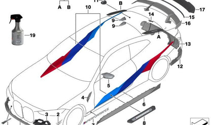 Entrada de aire izquierda OEM 51118074773 para BMW G80, G82, G83. Original BMW.