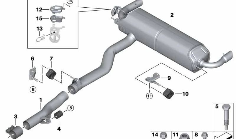 Silencioso trasero con válvula de escape OEM 18309895378 para BMW G11, G12. Original BMW.