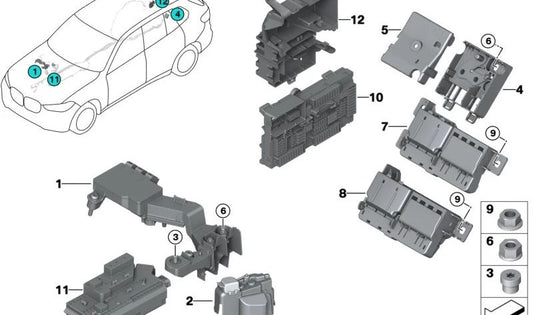 Punto de arranque auxiliar OEM 61146842524 para BMW G20, G20N, G21, G21N, G28, G28N, G22, G22N, G23, G23N, G26, G26N, G29, G42. Original BMW.