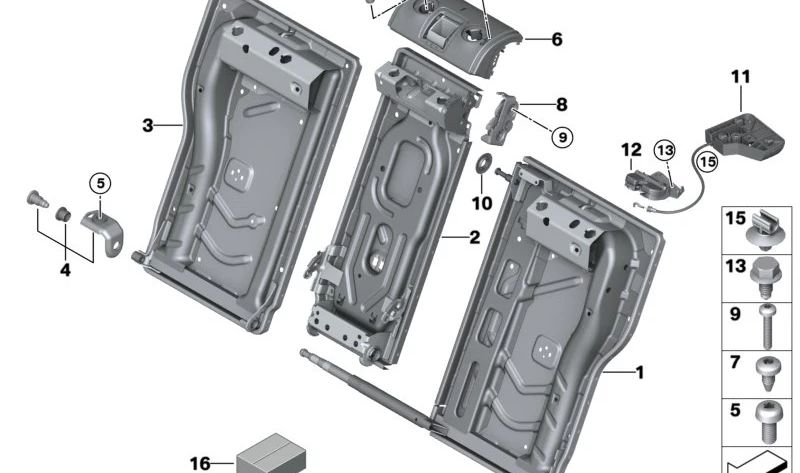 Runde Schraube M8X30 OEM 52207266275 für BMW F20, F21, F22, F87, F30, F31, F34, F32, F36, F25, F26, F15, F85, F16, F86. Original BMW. Ideal zum Befestigen in der Rücksitzstruktur.