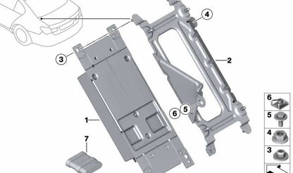 Soporte Unidad de Control para BMW F01, F02, F04 (OEM 65159153136). Original BMW