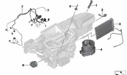 Ventilador calefacción OEM 64116836882 para BMW Serie 5 F90, G30, G31 y más. Original BMW.