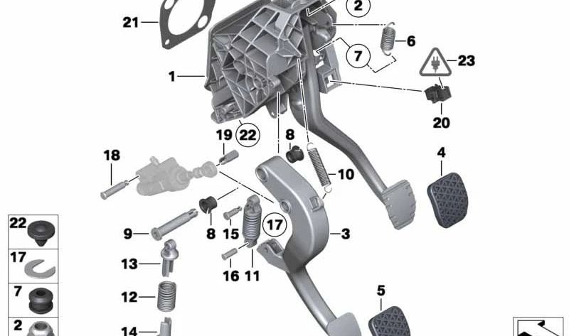 OEM Clutch Pedal 35316789737 for BMW F10, F11, F06, F12, F13. Genuine BMW.