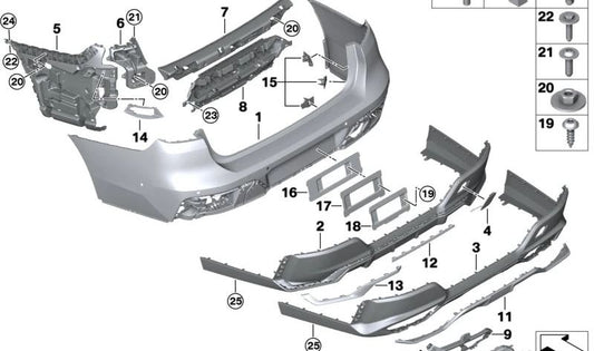 Stampaggio cromatico sinistro per la serie BMW 7 G70 (OEM 51128081599). BMW originale