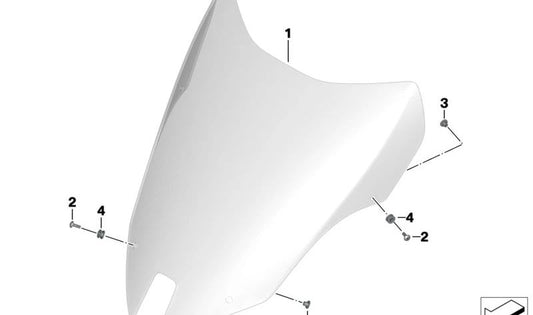 Front windshield OEM 46638536832 for BMW Motorrad C Evolution (K17) 2014-2020. Original BMW Motorrad.