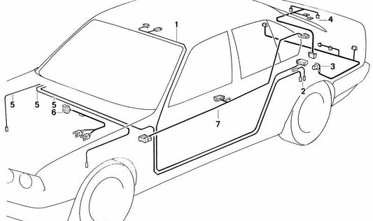 Câblage de l'attelage de remorquage pour BMW E34 (OEM 61121384628). BMW d'origine