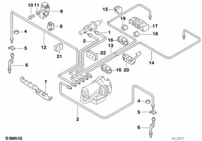 Pipe BMW E31 (OEM 34326755507). BMW d'origine.