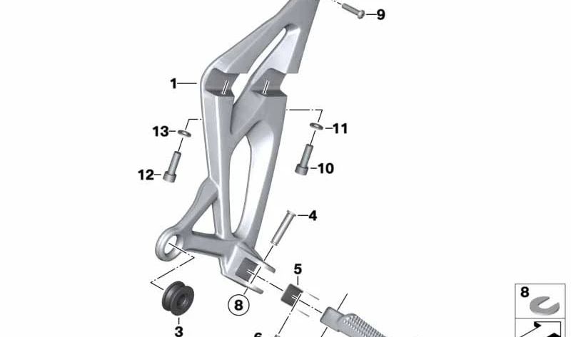Tornillo ISA M6x25 OEM 46717675692 para motos BMW F700GS, F650GS, F800GS, F800GS Adventure, K1200S, K1300S, K1200R, K1300R. Original BMW Motorrad.