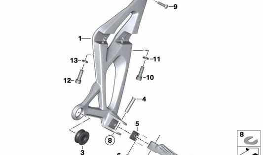 Tornillo ISA M6x25 OEM 46717675692 para motos BMW F700GS, F650GS, F800GS, F800GS Adventure, K1200S, K1300S, K1200R, K1300R. Original BMW Motorrad.