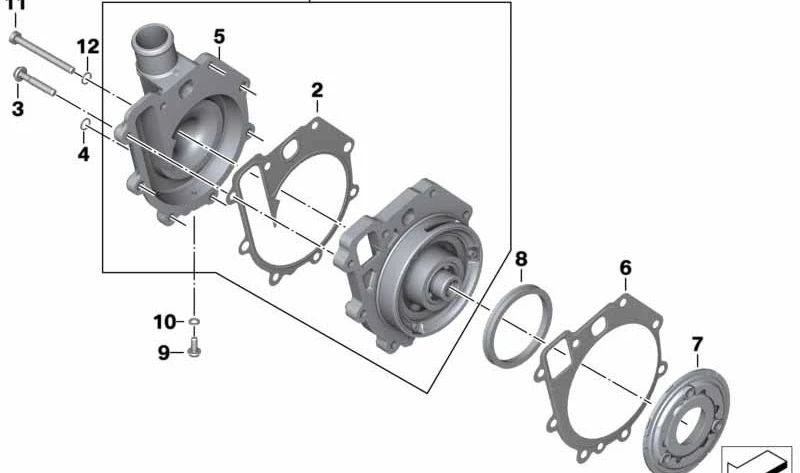 Anillo obturador bomba de líquido refrigerante OEM 07119963017 para motos BMW F 750 GS, F 800 GS, F 850 GS, F 900 GS, F 850 GS Adventure, F 900 GS Adventure, F 900 R, F 900 XR... y más. Original BMW Motorrad.
