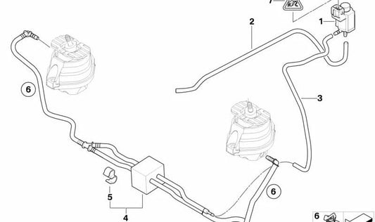 Tubo de vacío OEM 22116773708 para BMW E60, E61, E63, E64 (520d con motor M47). Original BMW.