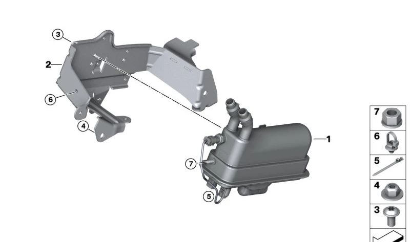 Soporte calentador eléctrico (OEM 64219495955) para BMW G05 (X5). Original BMW.