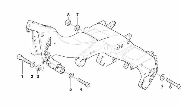 Tuerca hexagonal M10-8-ZNS OEM 07119900277 para motos BMW K1200 RS, K1200 LT, K1200 GT. Original BMW Motorrad.