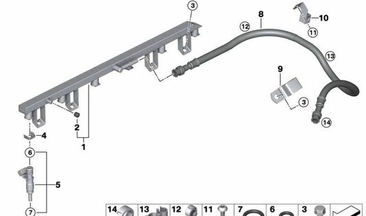 Tubo de combustible OEM 13537577347 para BMW Z4 E89 sDrive23i y sDrive30i (todas las versiones). Original BMW.