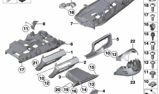 ASA per il compartimento pieghevole per BMW F01, F02, F04 (OEM 51459172521). BMW originale