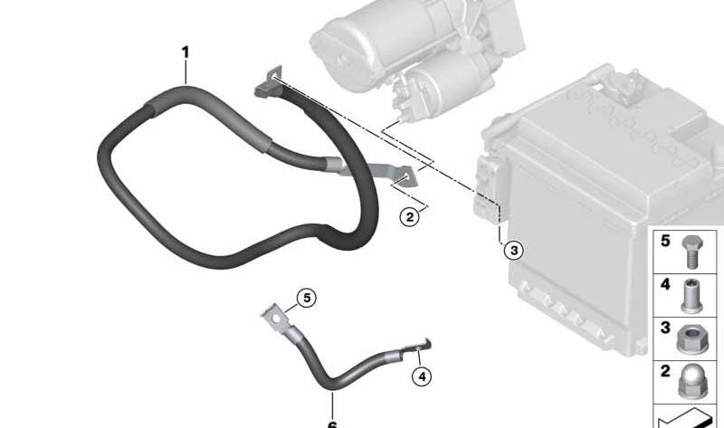 Battery Negative Ground Point for BMW E81, E82, E87N, E88, F20, F21, F52, F22, F23, F87, G42, G87, E90N, E91N, E92N, E93N, F30, F31, F34, F35, F80, G20, G21, G28, G80, G81, F32, F33, F36, F82, F83, G22, G23, G26, G82, G83, I01, I12, I15, I20, E84,