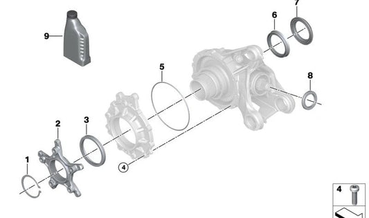 Anillo obturador toroidal OEM 33117695218 para motos BMW R 1300 GS, R 1200 GS, R 1250 GS, R 1200 RT, R 1250 RT, R nineT, K 1200 S, K 1300 S... y más. Original BMW Motorrad.