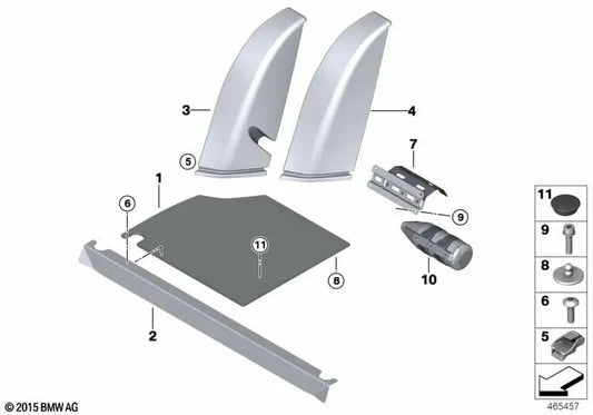Alcantara right side panel for BMW F82 (OEM 52208067618). Original BMW.
