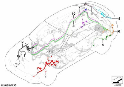 Cables de reparación delanteros izquierdos OEM 61119252431 para BMW X3 F25, X4 F26. Original BMW.