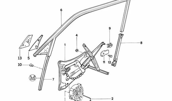 Embellecedor interior izquierdo OEM 51321957143 para BMW E32. Original BMW.