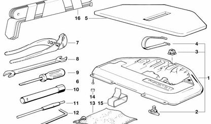 Parafuso de fechamento do OEM 7111236085 para BMW E34 M5. Compatível com os modelos HC91, HC92, HD91 e HD92. Faz parte do kit de ferramenta BMW original.