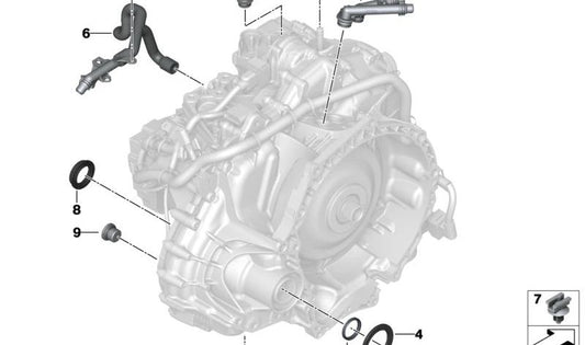 Kit de serviço de resfriamento do inversor para BMW Série 1 F70, Série 2 U06, X1 U11, X2 U10, MINI U25 (OEM 28005A410B6). BMW original