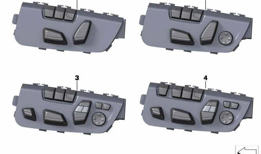 Left Seat Adjustment Switch for BMW F06, F12, F13 (OEM 61319347455). Original BMW