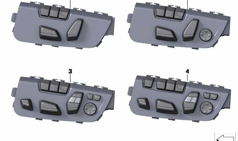 Interruptor de ajuste eléctrico del asiento izquierdo OEM 61319364977 para BMW F06, F12, F13. Original BMW.