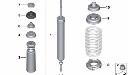 Amortiguador trasero OEM 33526779985 para BMW E90, E91, E92, E93 (modelos xDrive). Original BMW.