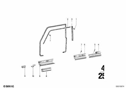 Left side B-column cover for BMW (OEM 51711819817). Genuine BMW