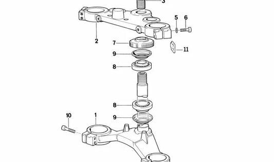 Ponte inferior do garfo OEM 31422310214 para motocicletas BMW K1, K 100 RS, K 1100 RS, K 1100 LT. Originais BMW Motorrad.