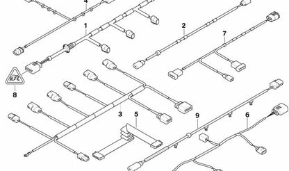 Juego de cables PDC trasero para BMW X6 E71 (OEM 61129244431). Original BMW