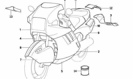 RIGHT COLOR KOENIGSBLAU OEM 46632323082 for BMW Motorrad K1, K 100 RS (K589). Original BMW Motorrad.
