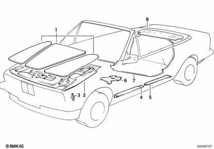 Aislamiento acústico del compartimento para BMW Serie 3 E30 (OEM 51481913067). Original BMW