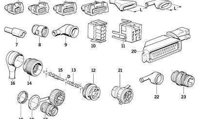 Caja de conectores para BMW E32 (OEM 12521714053). Original BMW