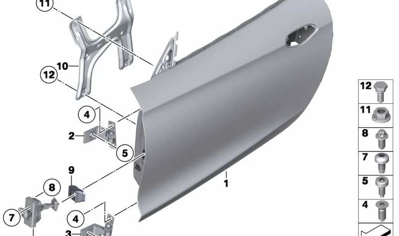 Tope de puerta OEM 51217128267 para BMW Z4 E89 sDrive18i, sDrive20i, sDrive23i. Compatible con todos los modelos fabricados entre 2009 y 2016. Original BMW.