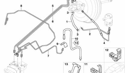 Latiguillo de freno delantero OEM 34301166118 para BMW E53. Original BMW.