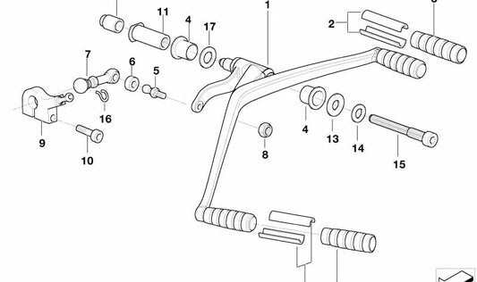 Casquillo OEM 23412332128 para motos BMW R850C, R1200C, R1200CL. Original BMW Motorrad.