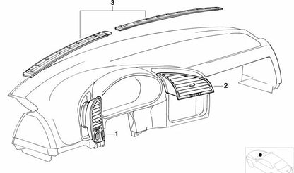 Rejilla de ventilación central OEM 64228363533 para BMW E36. Original BMW.