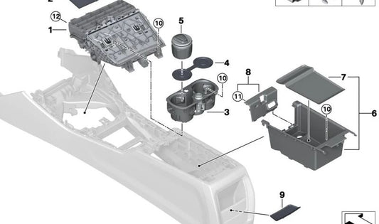 OEM 51166806811 rear -tray mat for BMW G20, G21, G22, G23, G26, G26E, G42. Original BMW.