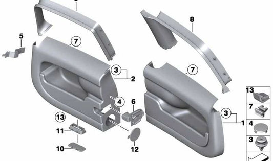 Cubierta para escotadura de lámpara trasera OEM 51492756201 para MINI Clubman R55, R55 LCI. Original MINI.
