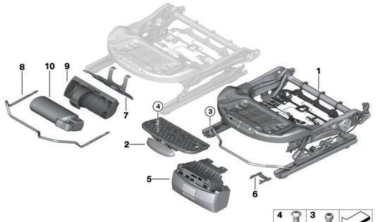 OM 82272358012 Extinguisher Support Adapter for BMW F22, F45, F45N, F46, F46N, F48, F52, F54, F55, F56, F57, F60. Original BMW.