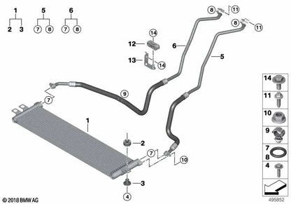 Tuelle para BMW Serie 3 E90, E92, E93, Serie 5 F07, F10, F11, F18, Serie 6 F06, F12, F13, Serie 7 E65, F01, F02, X3 F25, F97, X4 F26, X5 E70, F15, X6 E71, F16, Z4 E85 (OEM 17212246033). Original BMW