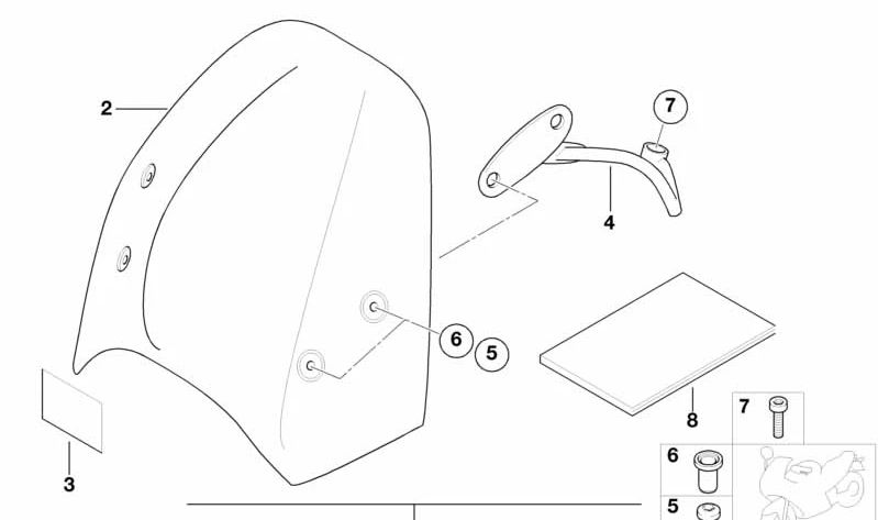 Tornillo cabeza cilíndrica M5X18 OEM 71607654904 para BMW X6 E71, Ghost RR4, motos BMW R1200R, S1000RR, F800GS... y más. Original BMW y BMW Motorrad.