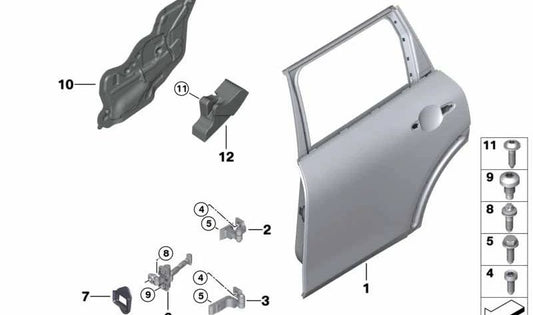 Freno de puerta trasera derecha OEM 51227460536 para MINI Clubman F54, F54 LCI. Original MINI.